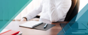 Edited image of man working at desk