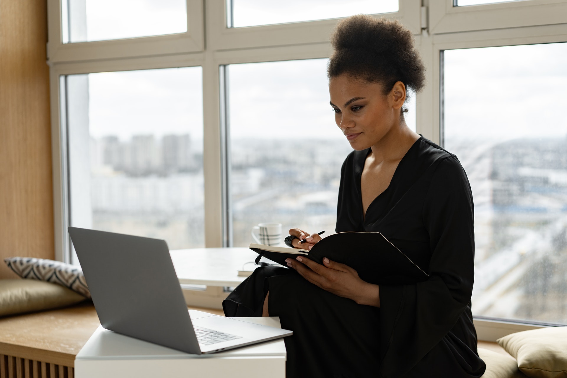 Woman learning at computer Image